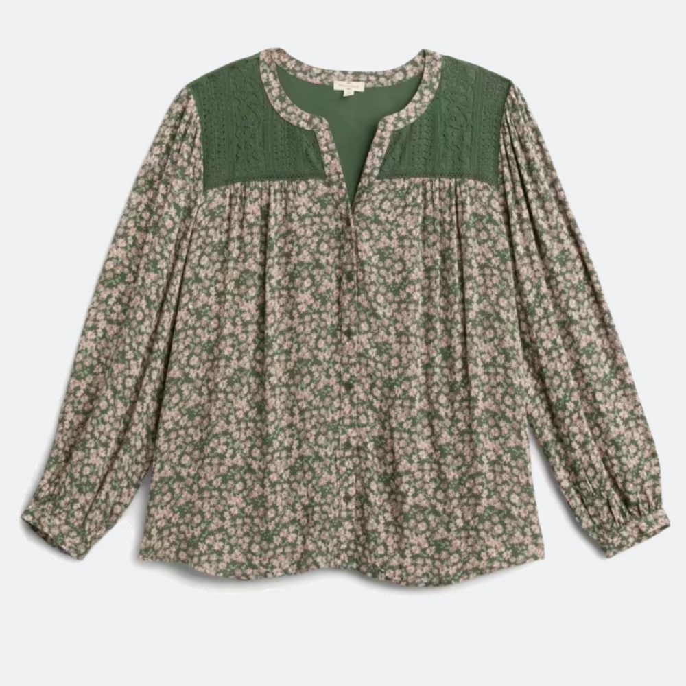 Mason and Belle Journee Lace Mix Material Top